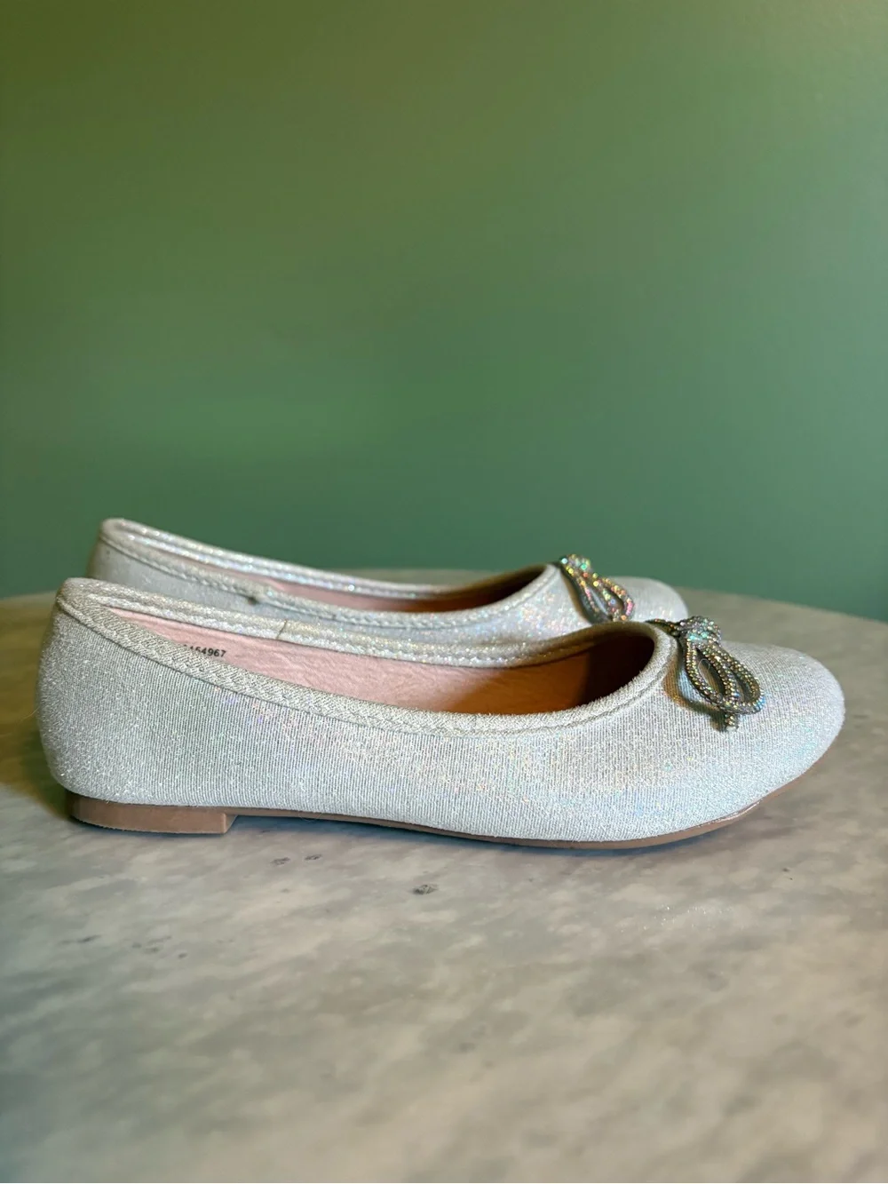 Sparkle Bow Ballet Flats - Glitter Shoes
